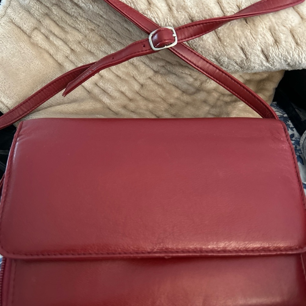 Elegant Red faux Leather Crossbody Bag by Rolfs